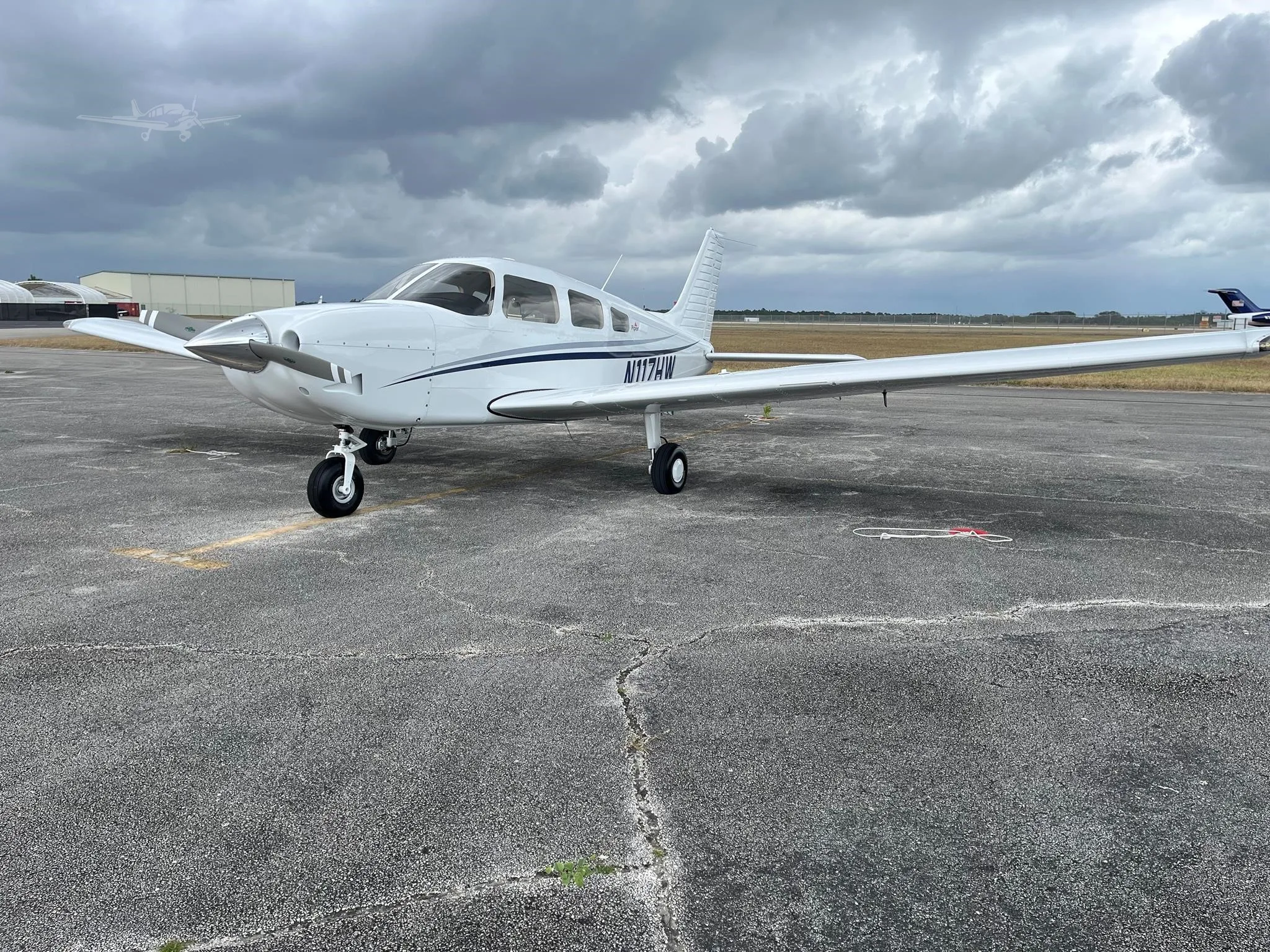 Exterior view of a 2026 PIPER ARCHER TX, N117HW.