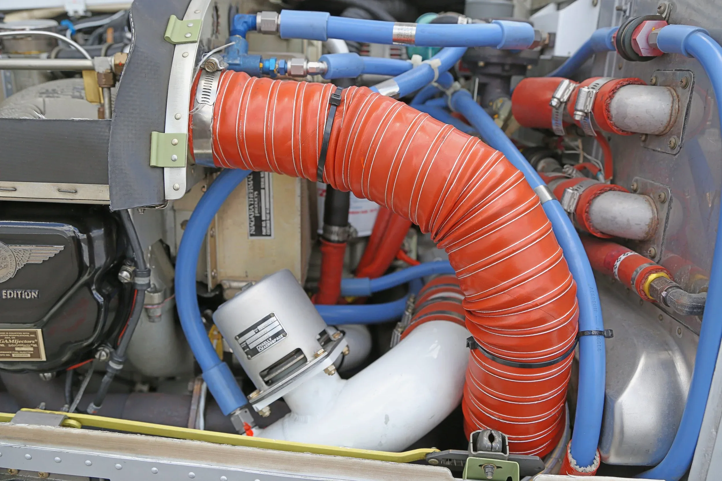 Engine detail of a 2007 Beech BONANZA 60th Anniversary Edition.