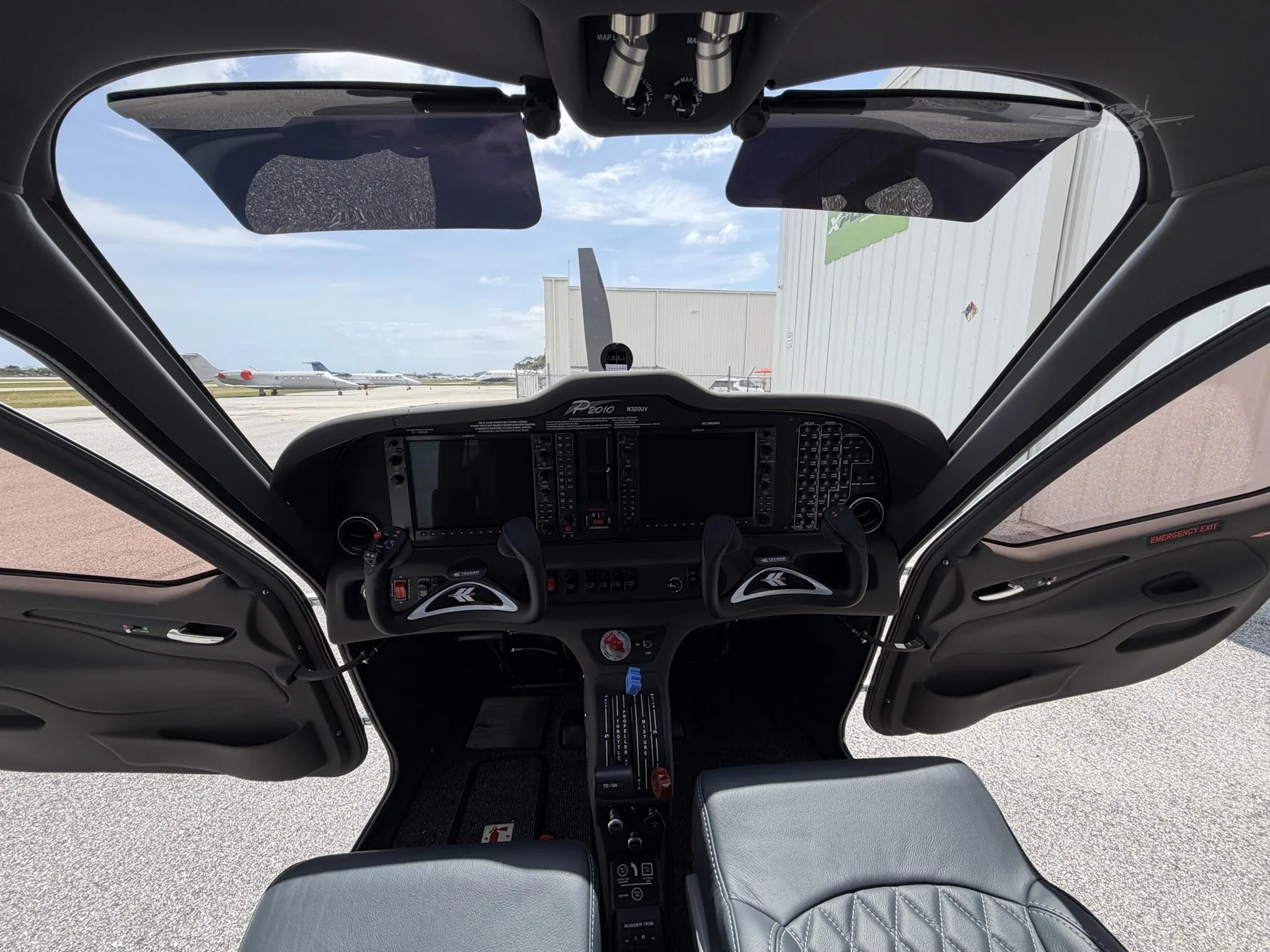 Cockpit and instrument panel of a 2025 TECNAM P2010 MKII.