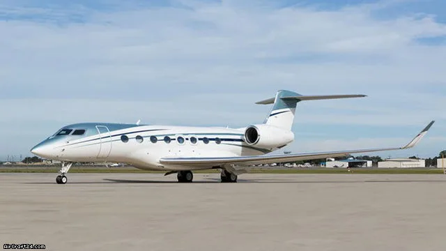Exterior view of a 2018 Gulfstream G650ER.