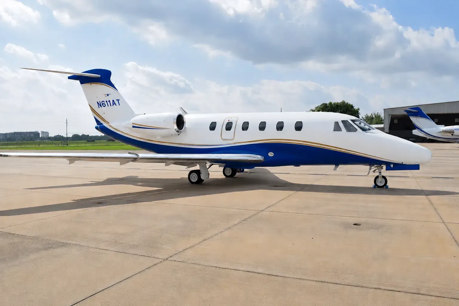 Exterior view of a Cessna Citation III, N611AT.