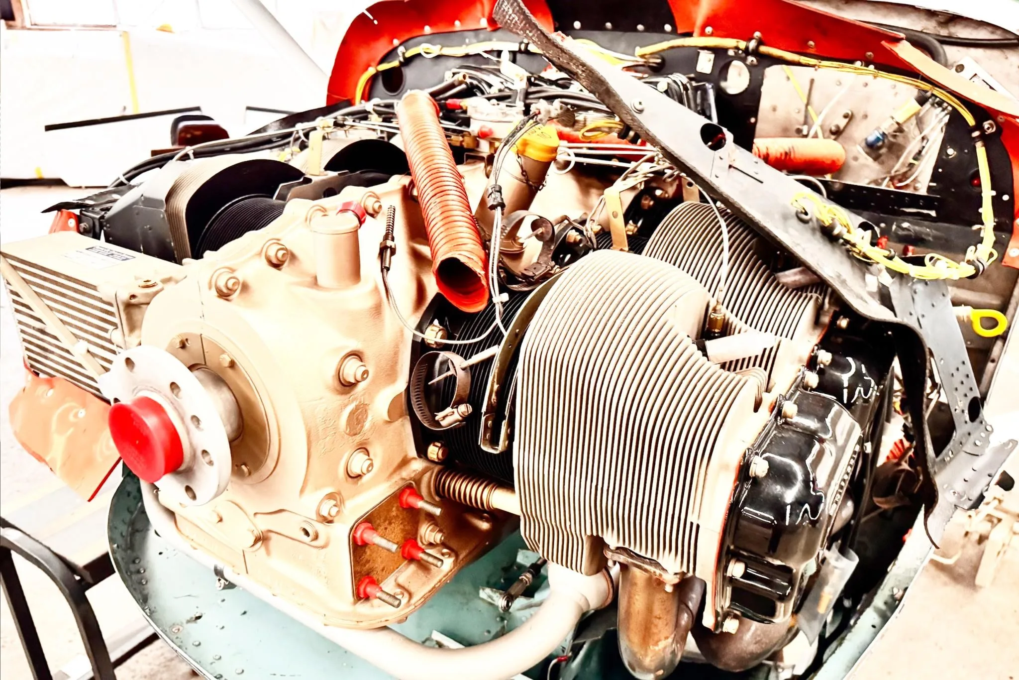 Engine detail of a 1964 CESSNA U206 SUPER SKYWAGON.