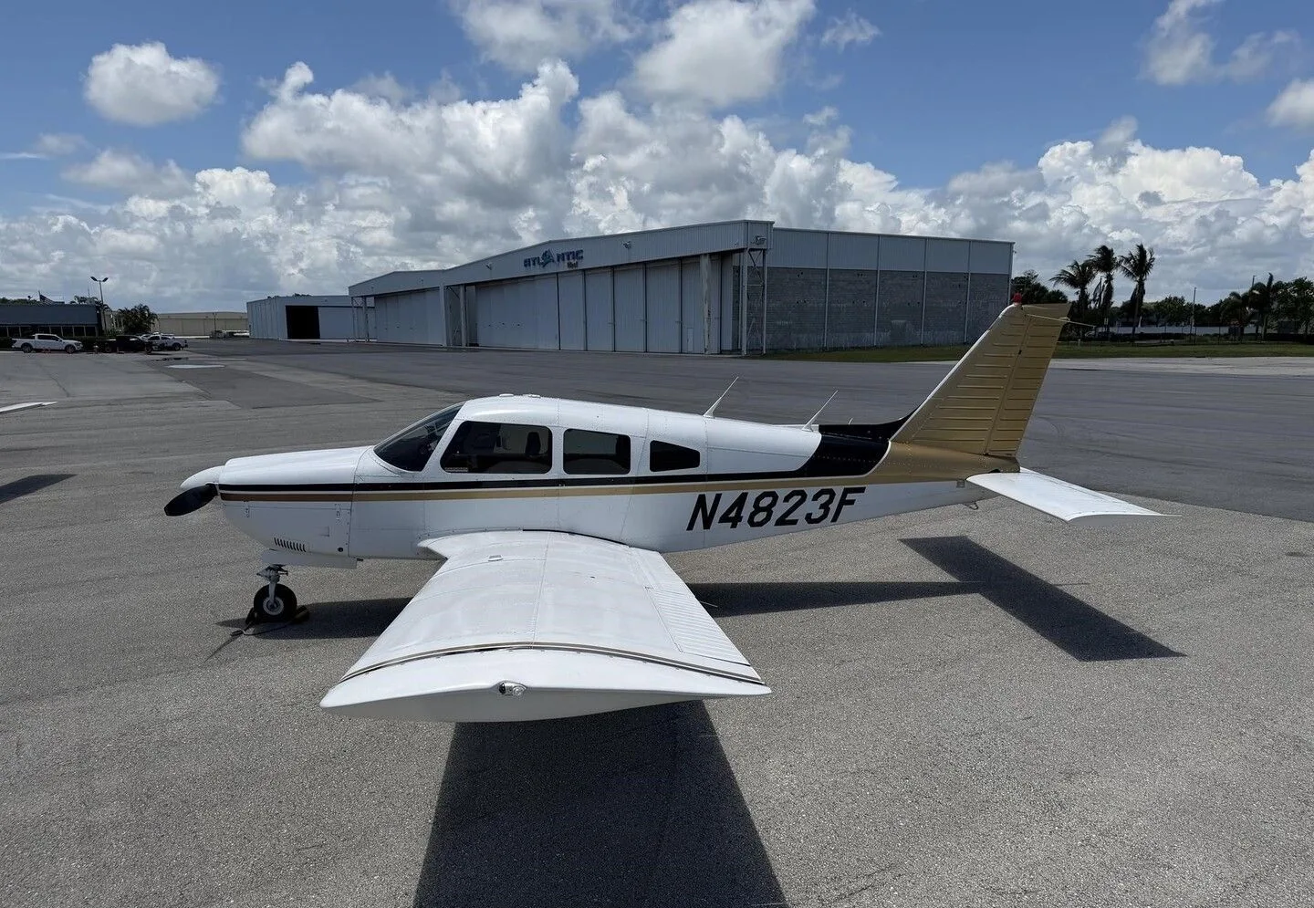 Exterior view of a 1976 Piper PA-28R-200 Arrow II.