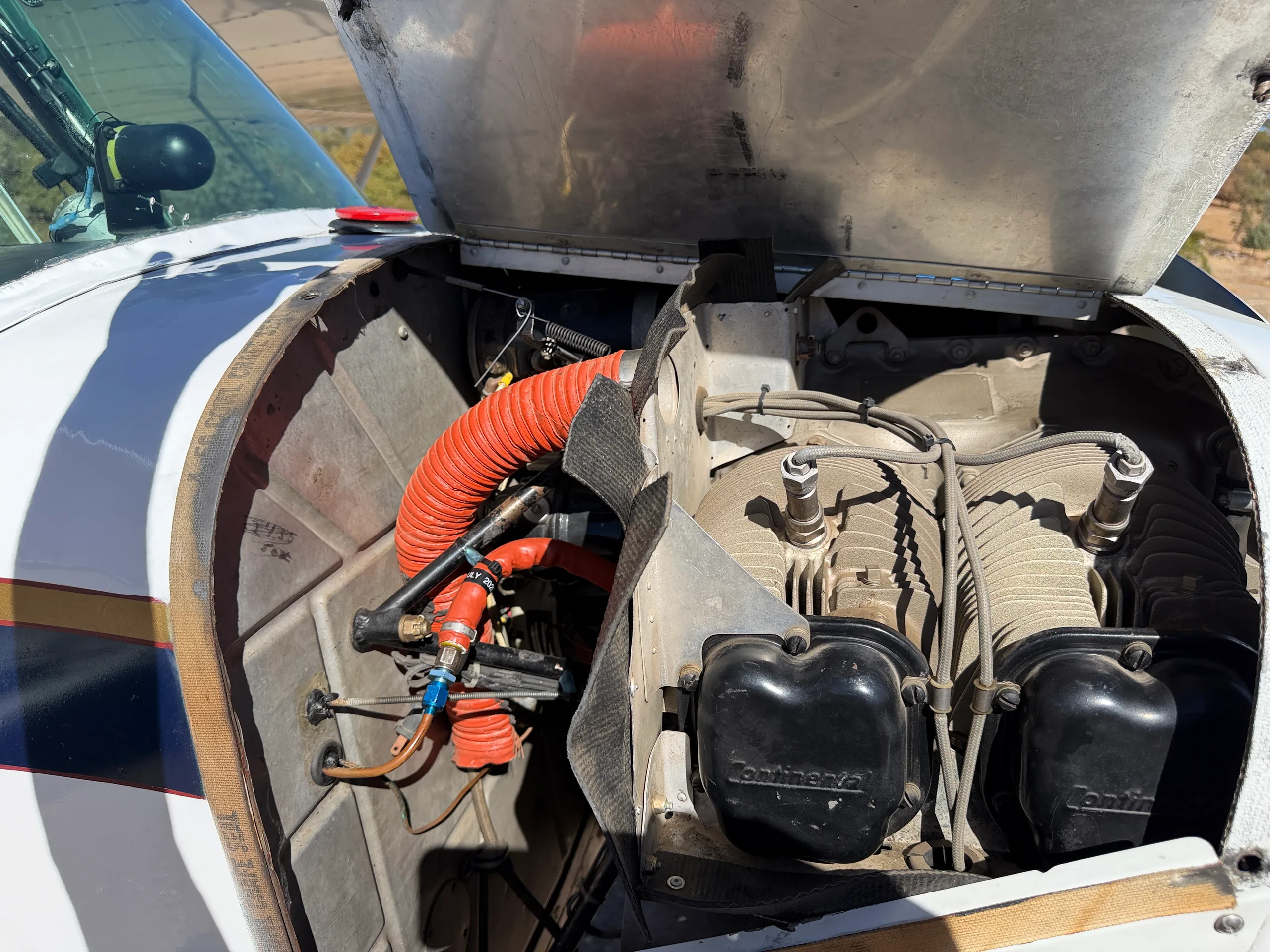 Cockpit and instrument panel of a 1949 Aeronca 7AC.