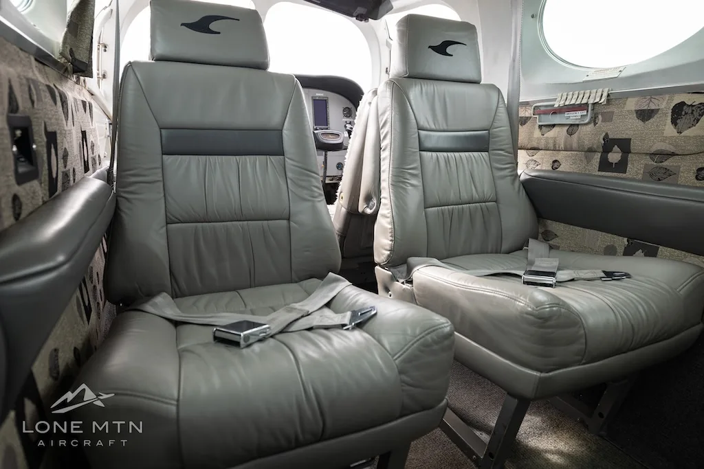 Cabin interior of a 1977 Cessna 340A.