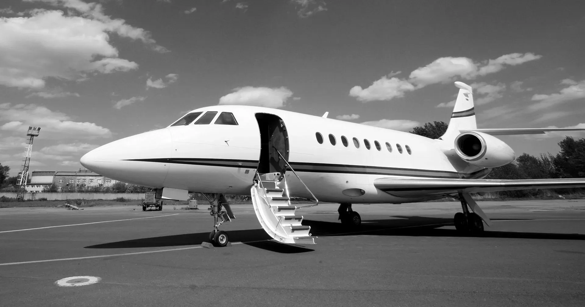 Marketing image of a 2000 Dassault Falcon 2000.