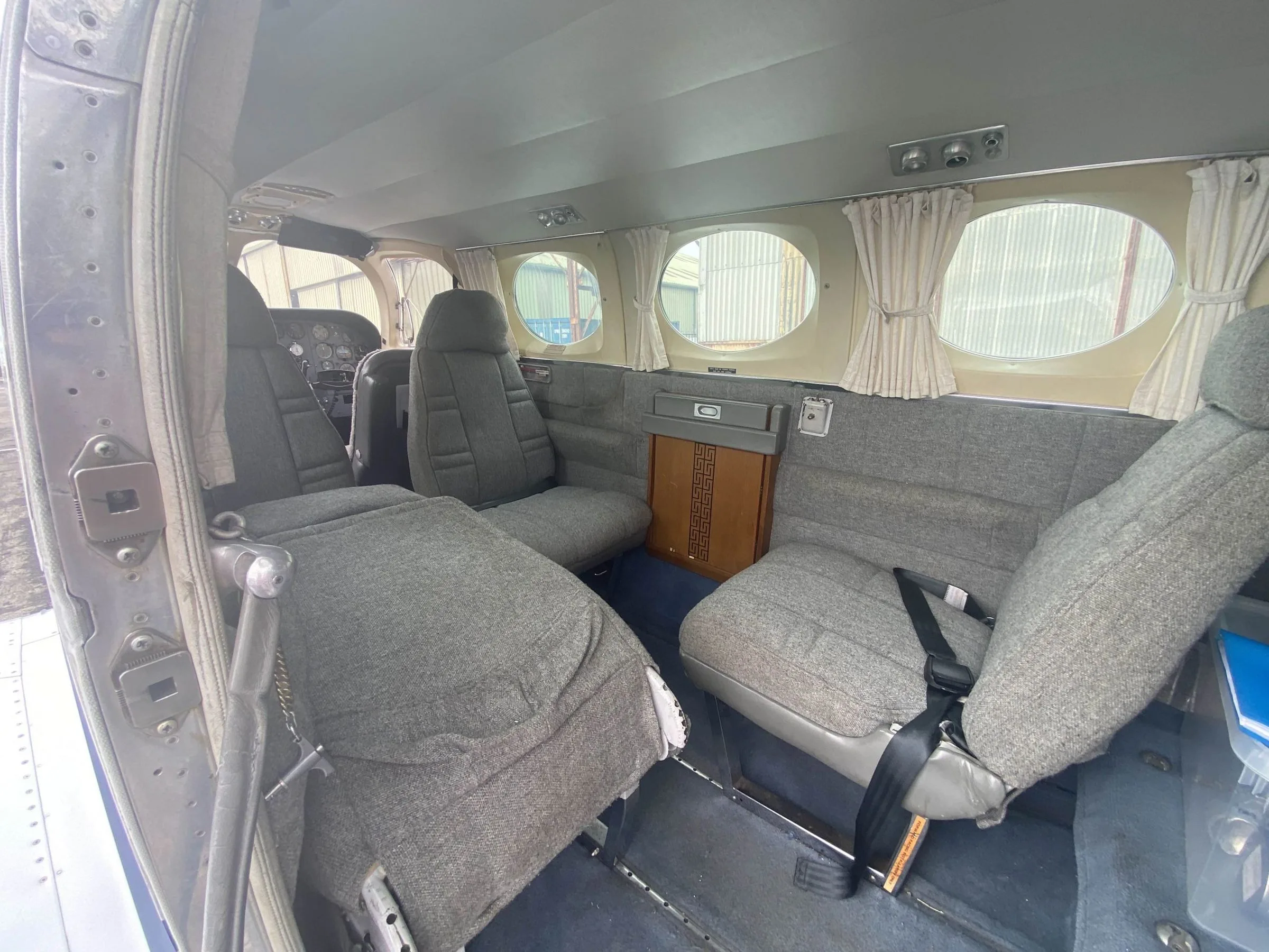 Cabin interior of a 1975 Cessna 340.