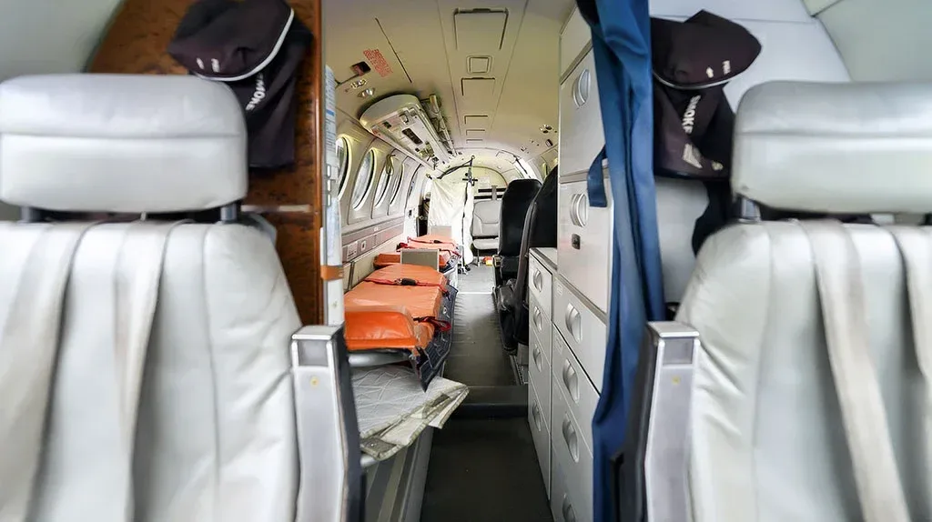 Cabin interior of a 2009 Beechcraft King Air B200 SN.