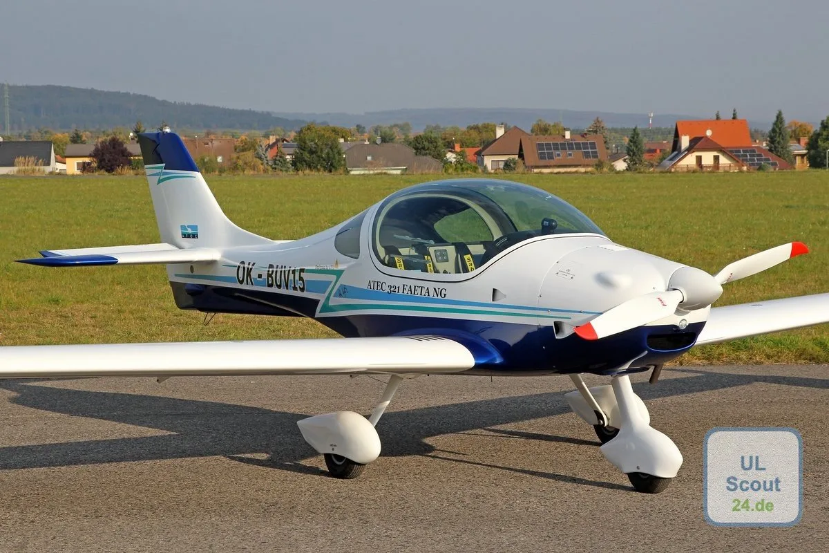 Exterior view of a 2023 ATEC Faeta 321 NG, OK-BUV15.