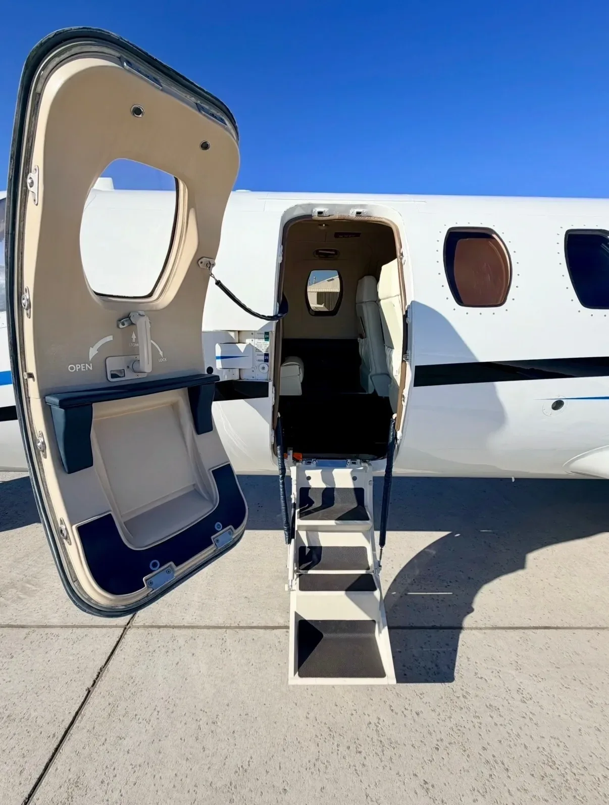 Cabin interior of a 1980 Cessna Citation.