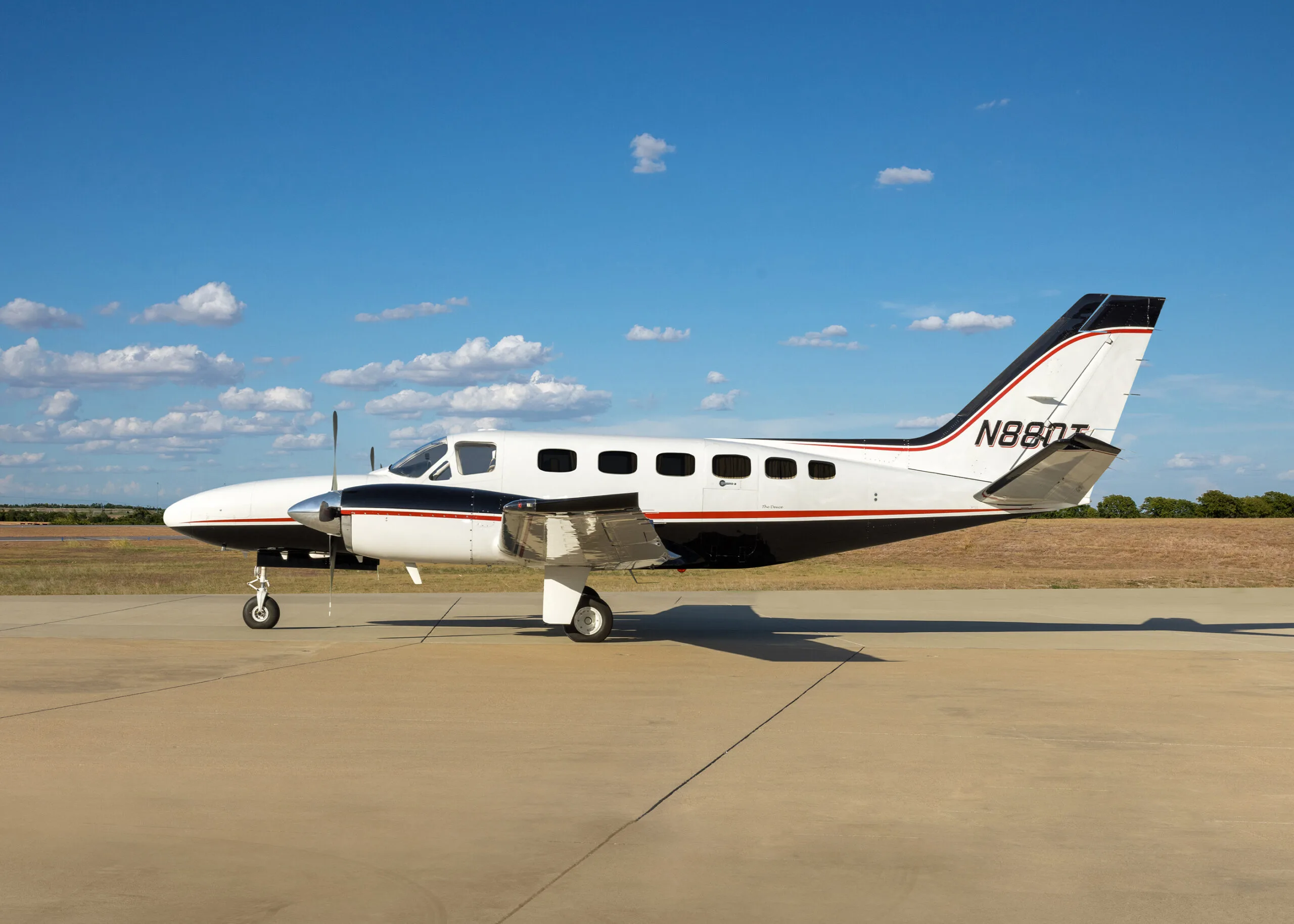 Marketing image of a 1981 Cessna Conquest II.