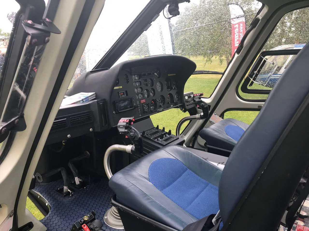 Cockpit and instrument panel of a 1999 Eurocopter AS355N.