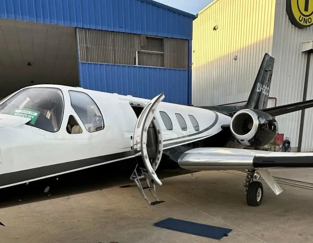 Exterior view of a 1997 Cessna Citation Jet 525, N608DB.