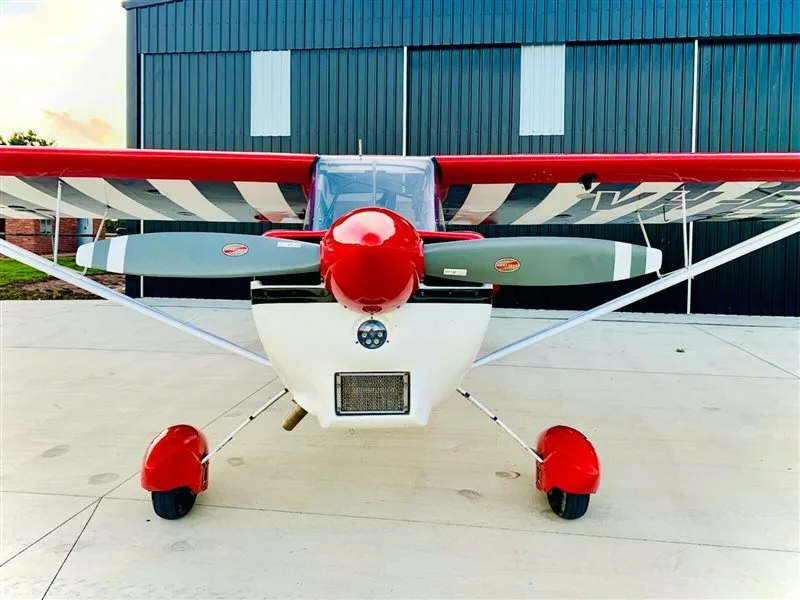 Exterior view of a 1979 American Champion 8KCAB, VH-BIA.