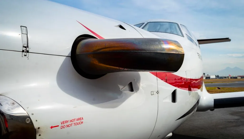 Engine detail of a Pilatus.