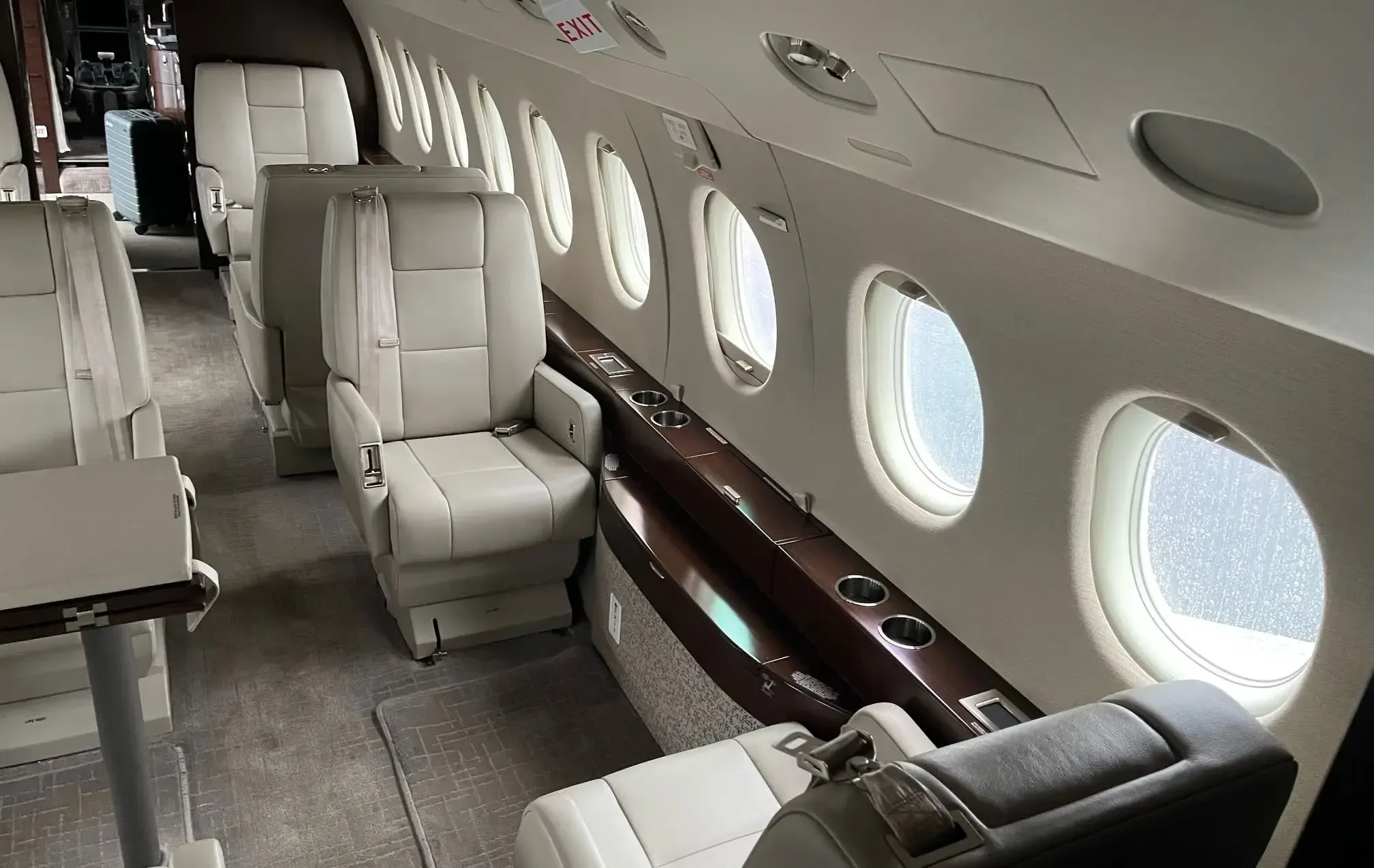 Cabin interior of a 2004 Dassault Falcon.