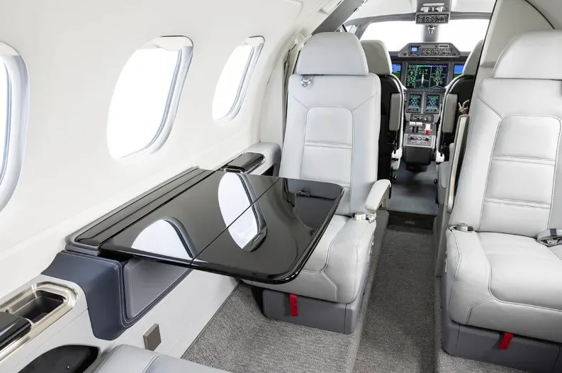 Cabin interior of a Embraer EMB-500 PHENOM 100EX.
