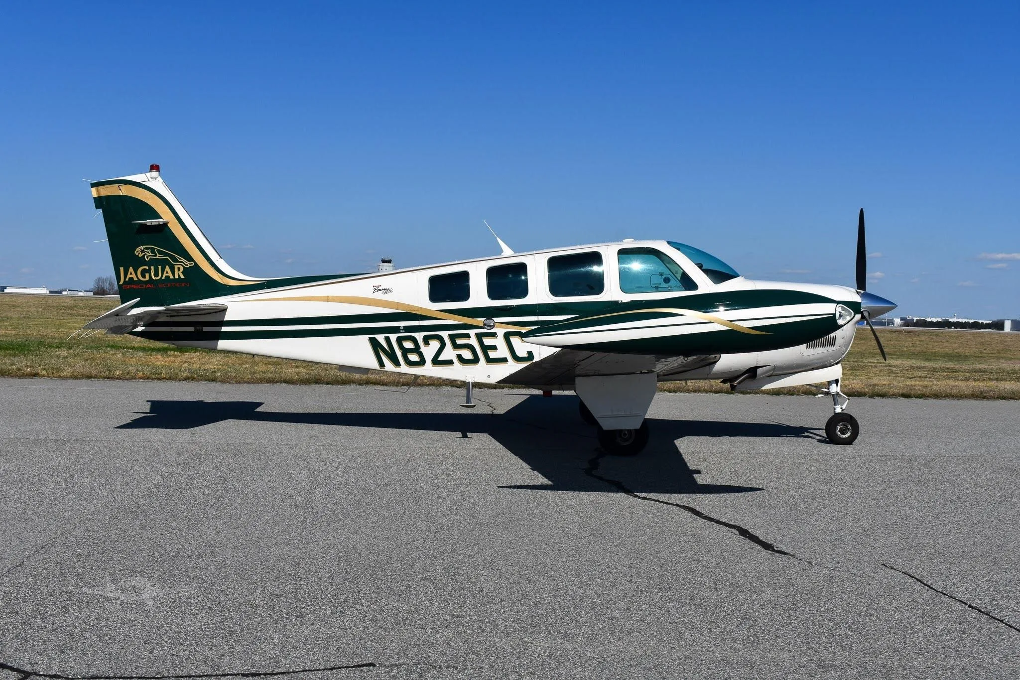 Exterior view of a 1999 BEECHCRAFT A36 BONANZA, N825EC.