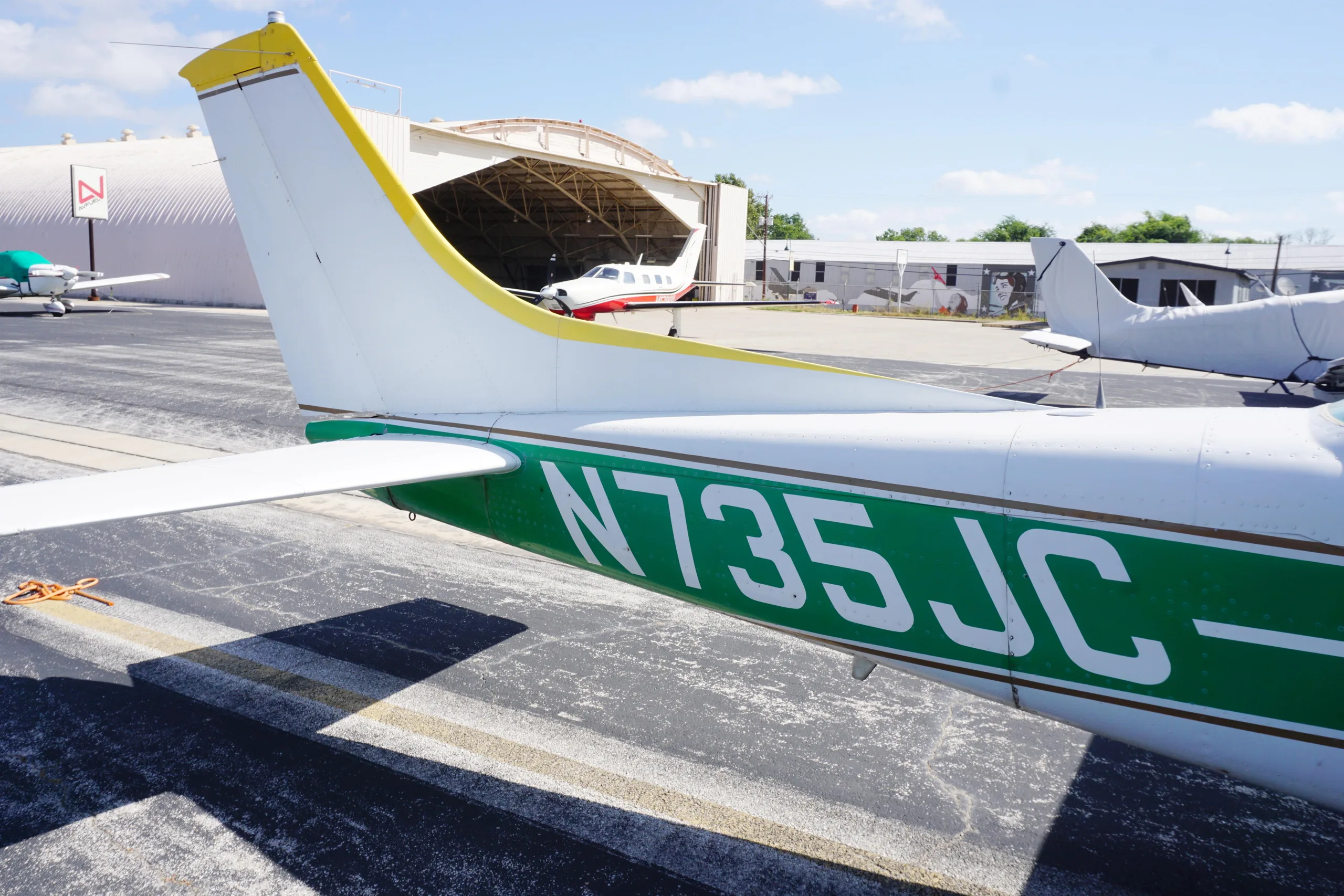 Exterior view of a 1977 Cessna 182Q Skylane.