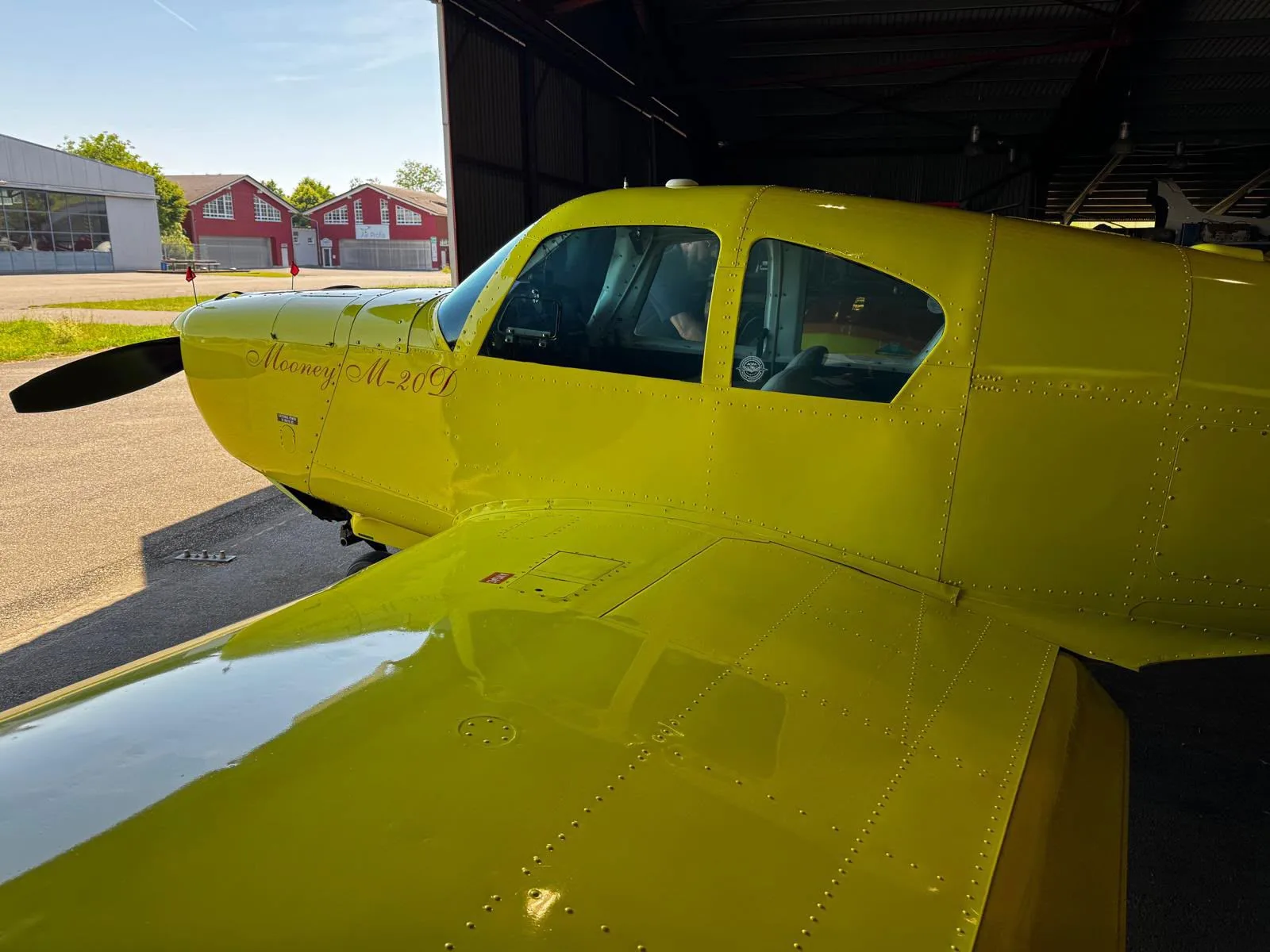 Exterior view of a 1963 Mooney M20D Master.