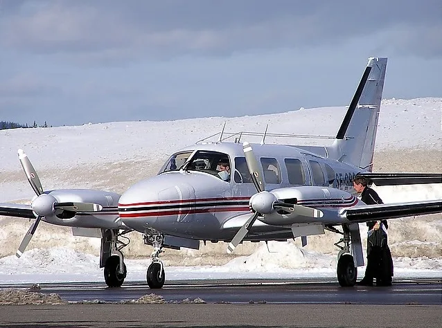 Exterior view of a Piper PA-31-310 Navajo.