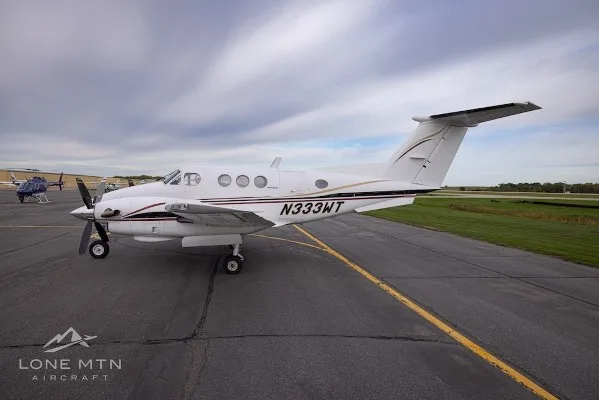 Exterior view of a 1980 Beech King Air F90.