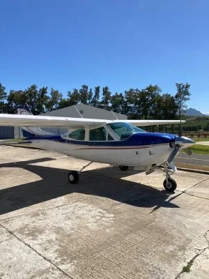 Exterior view of a 1977 Cessna 177RG.