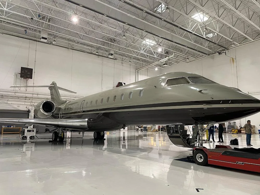 Exterior view of a 2009 Bombardier Global Express XRS, T7-MDVR.