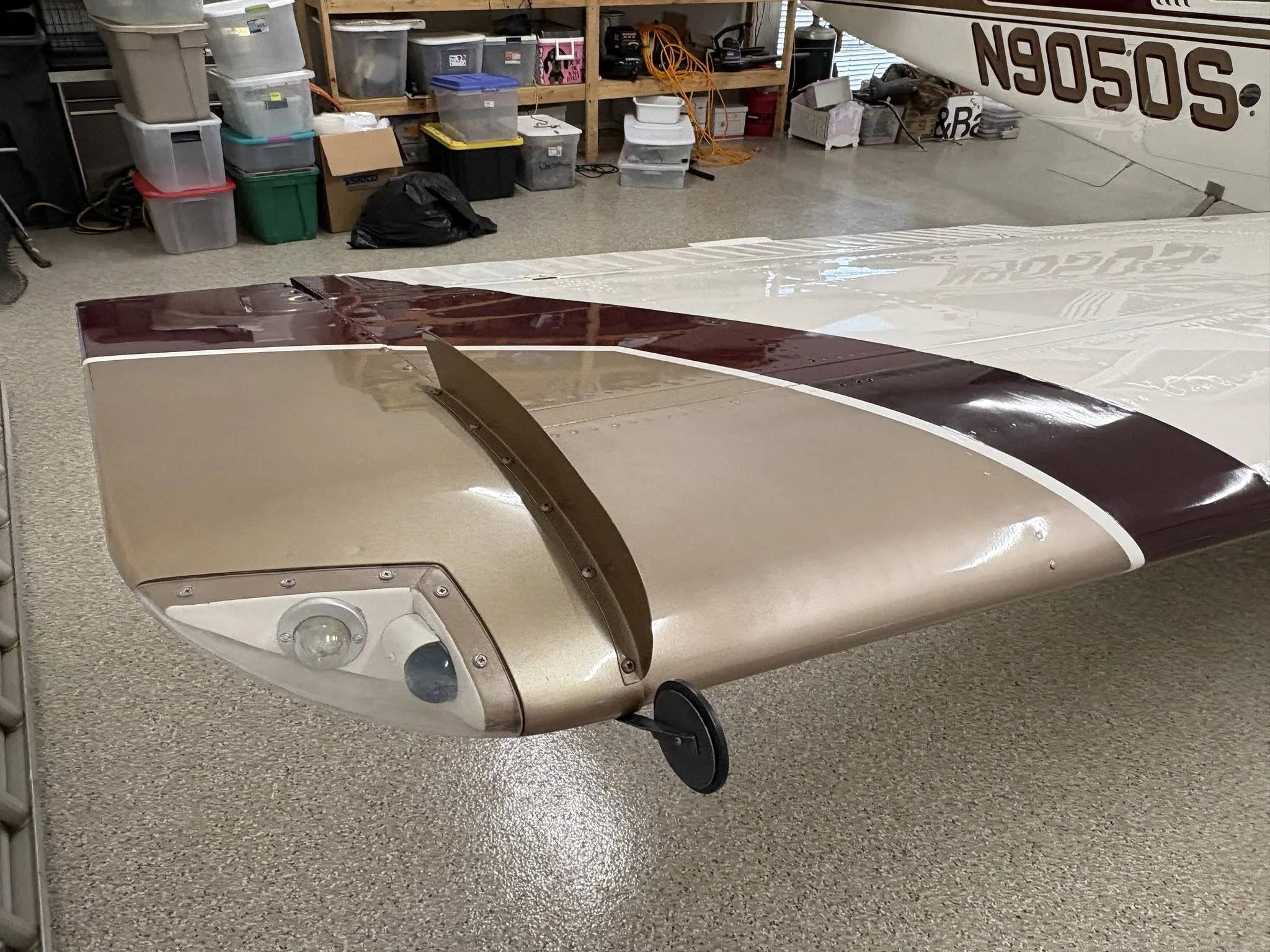 Exterior view of a 1966 BEECHCRAFT V35 BONANZA, N9050S.