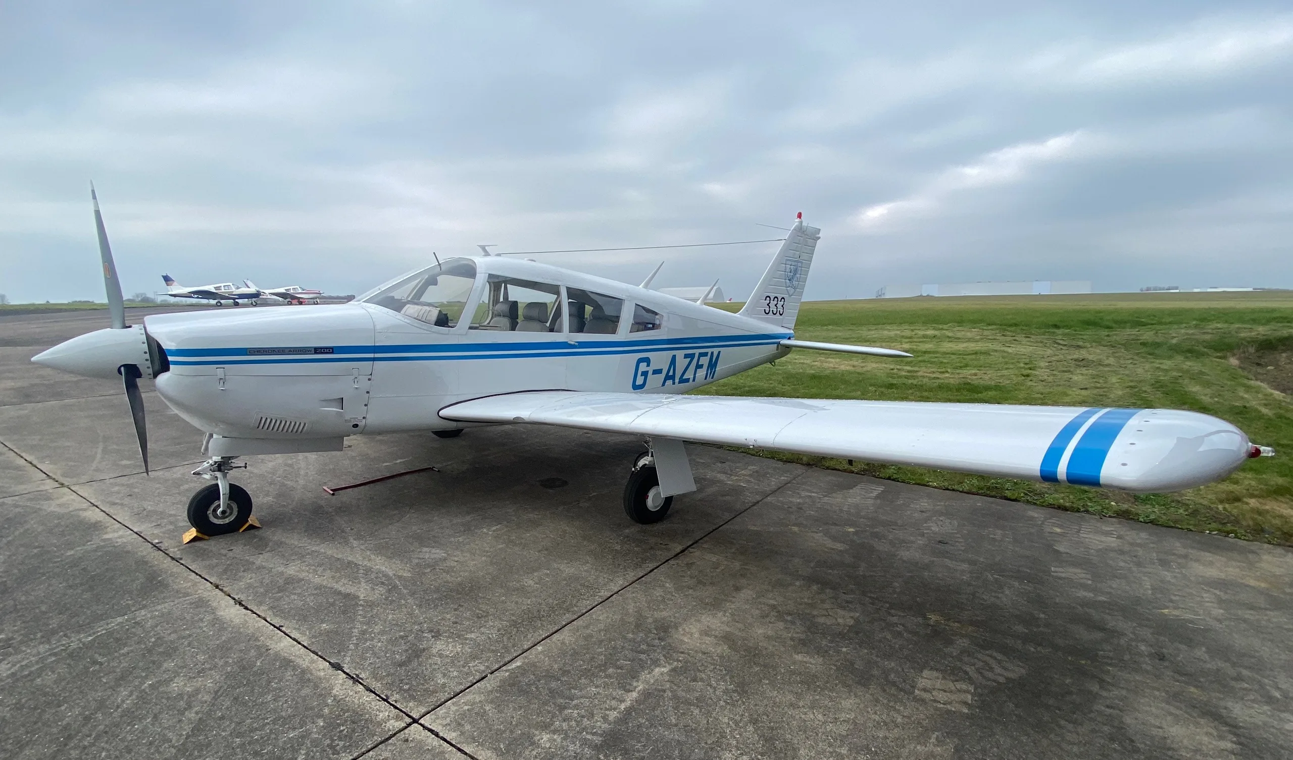 Exterior view of a 1973 Piper PA28R-200 Arrow II.