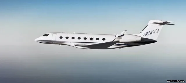 Marketing image of a 2020 Gulfstream G650ER.