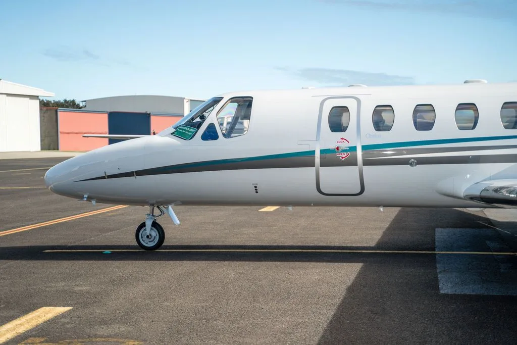 Exterior view of a 2001 Cessna Citation Bravo, VH-CCJ.