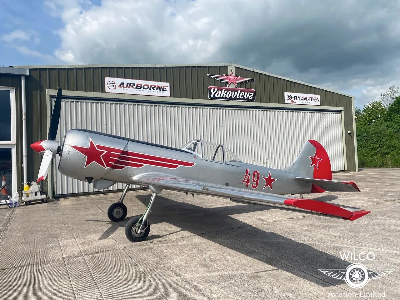 Exterior view of a 1982 Yakovlev Yak-50.