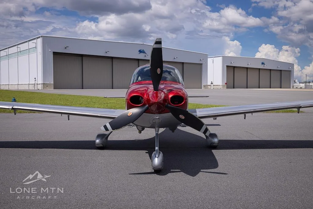 Exterior view of a 2022 Cirrus SR22 G6 GTS.