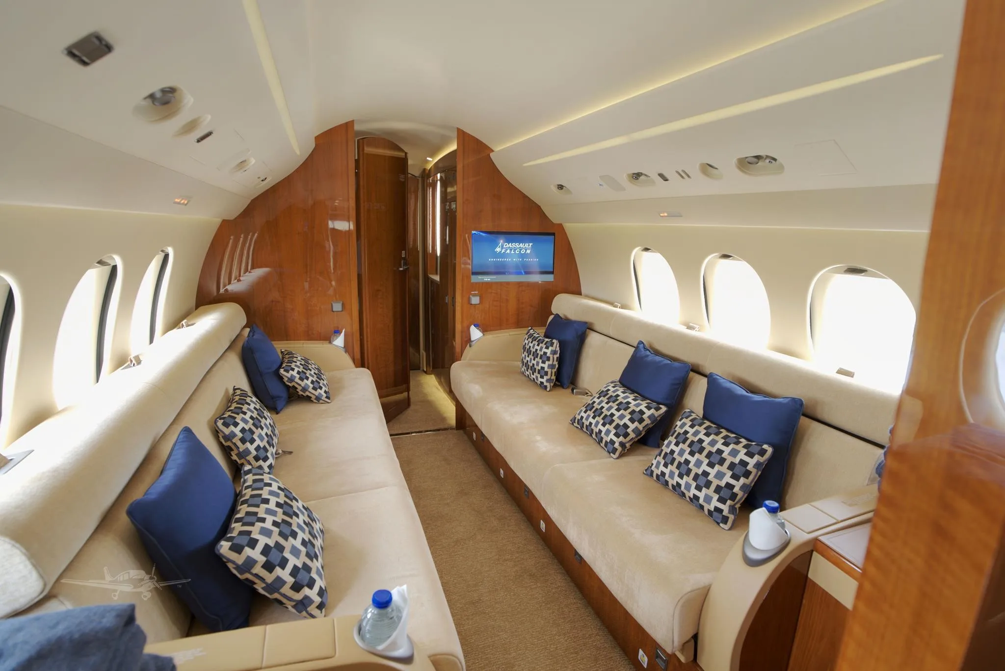 Cabin interior of a 2020 DASSAULT FALCON 7X.