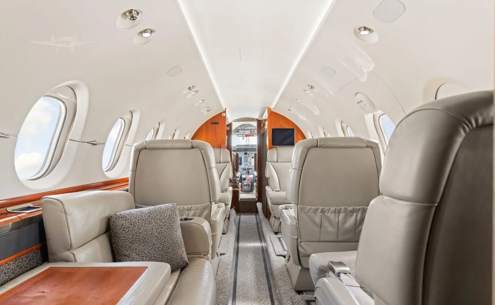 Cabin interior of a 2008 HAWKER 900XP.