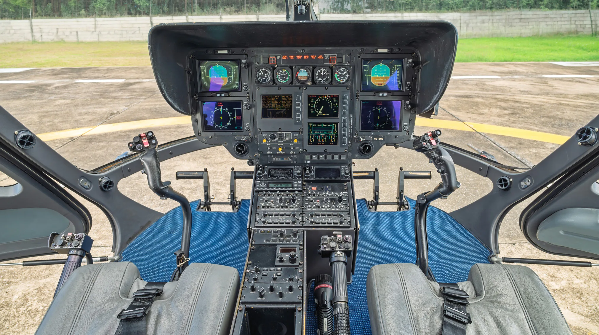 Cockpit and instrument panel of a 2006 Airbus EC145.