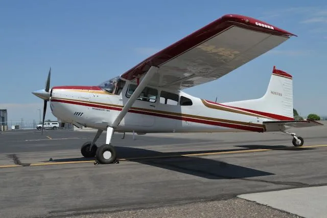 Exterior view of a 1973 Cessna A185F, N2678S.