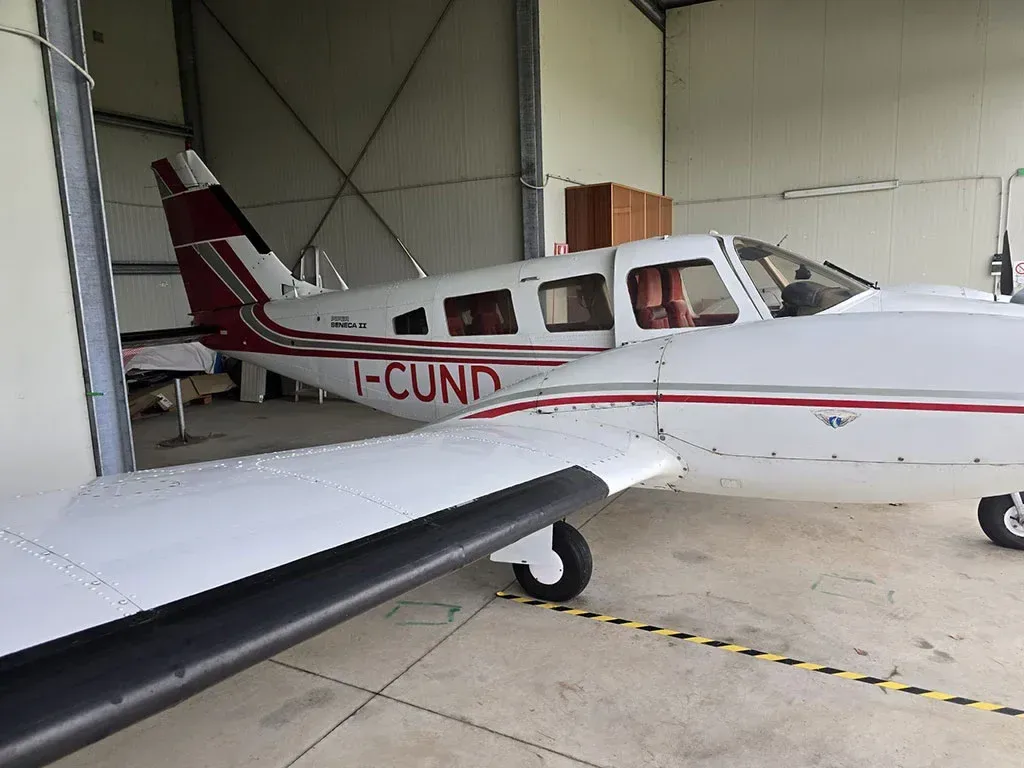 Exterior view of a 1979 Piper Seneca II, 79-70108.
