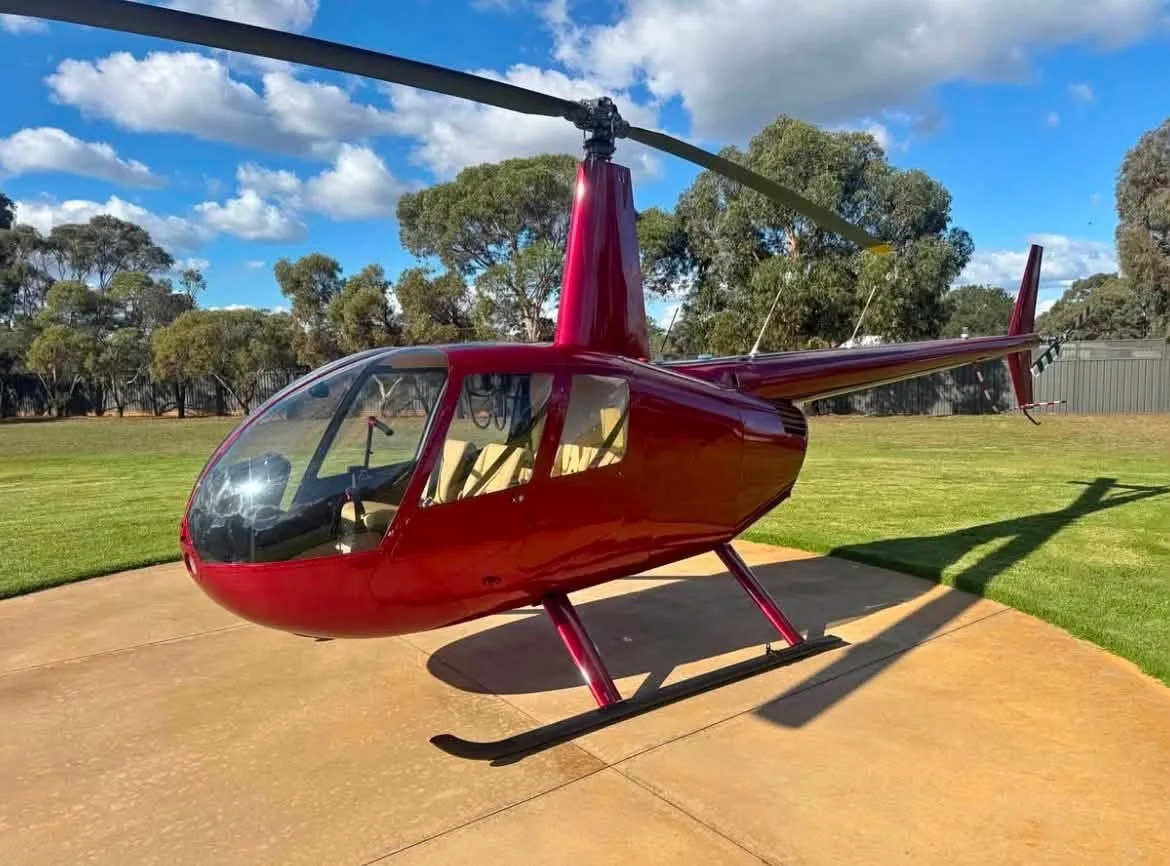 Exterior view of a 2025 Robinson R66 NxG Palo Verde.