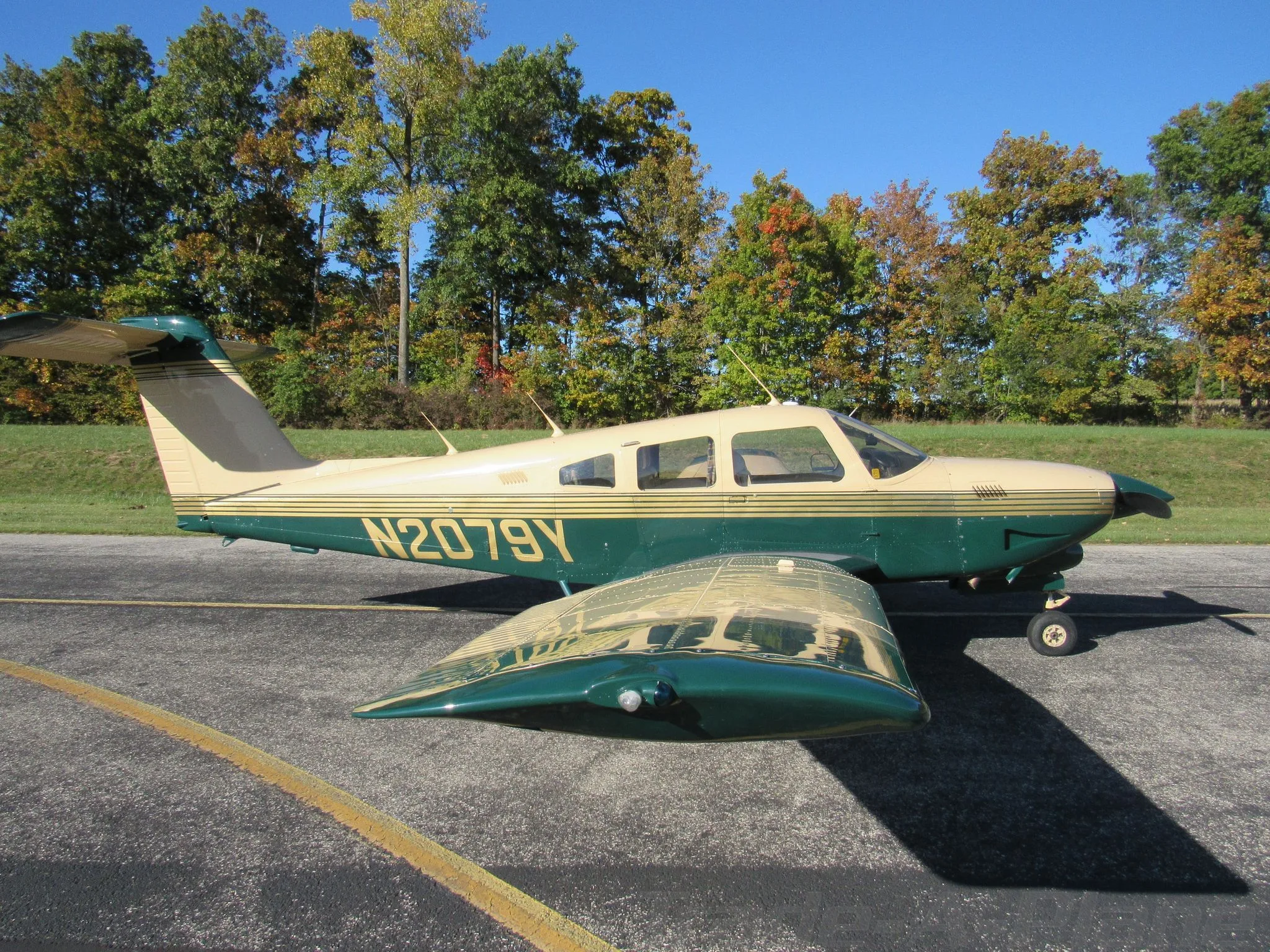 Exterior view of a 1979 PIPER TURBO ARROW IV, N2079Y.