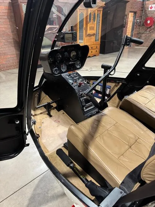 Cabin interior of a 2008 ROBINSON R44 RAVEN II.