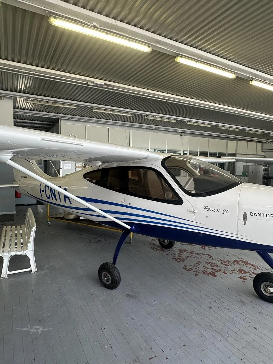 Exterior view of a 2018 TECNAM P2008 JC, I-CNTA.