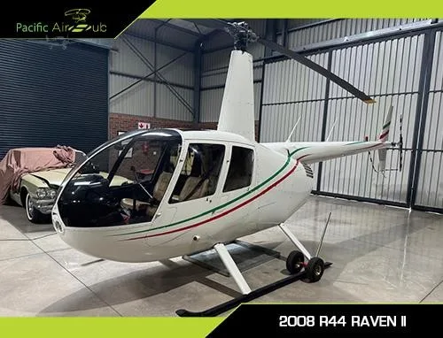 Exterior view of a 2008 ROBINSON R44 RAVEN II.