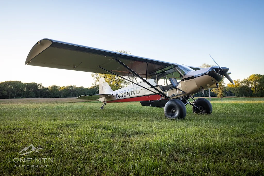 Exterior view of a 1978 Piper PA-18-150, N384RC.