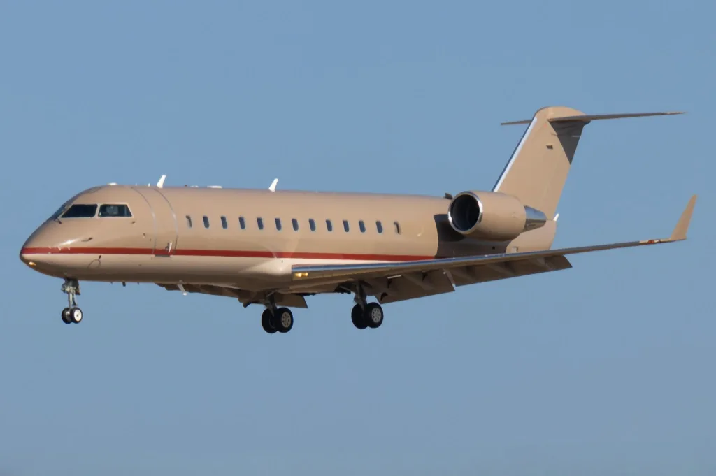 Cabin interior of a 2009 Bombardier Challenger 850.