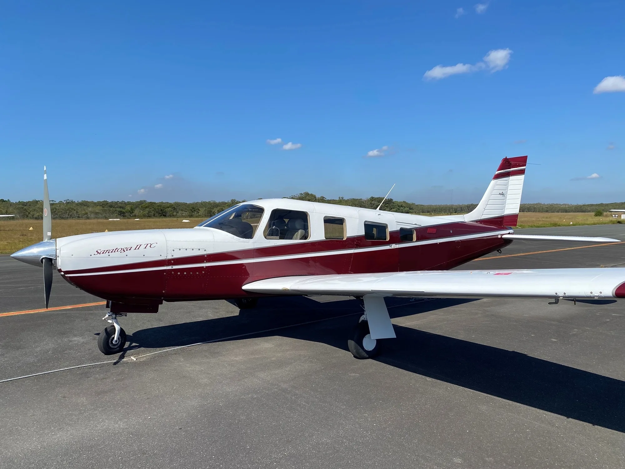 Exterior view of a 1965 Piper Cherokee 6, VH-ALL.