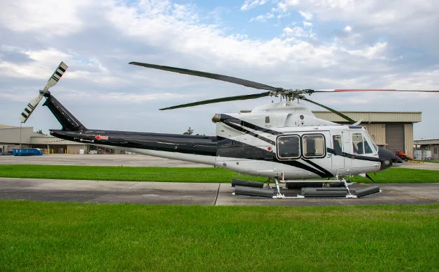Cockpit and instrument panel of a 2014 Bell 412EP.