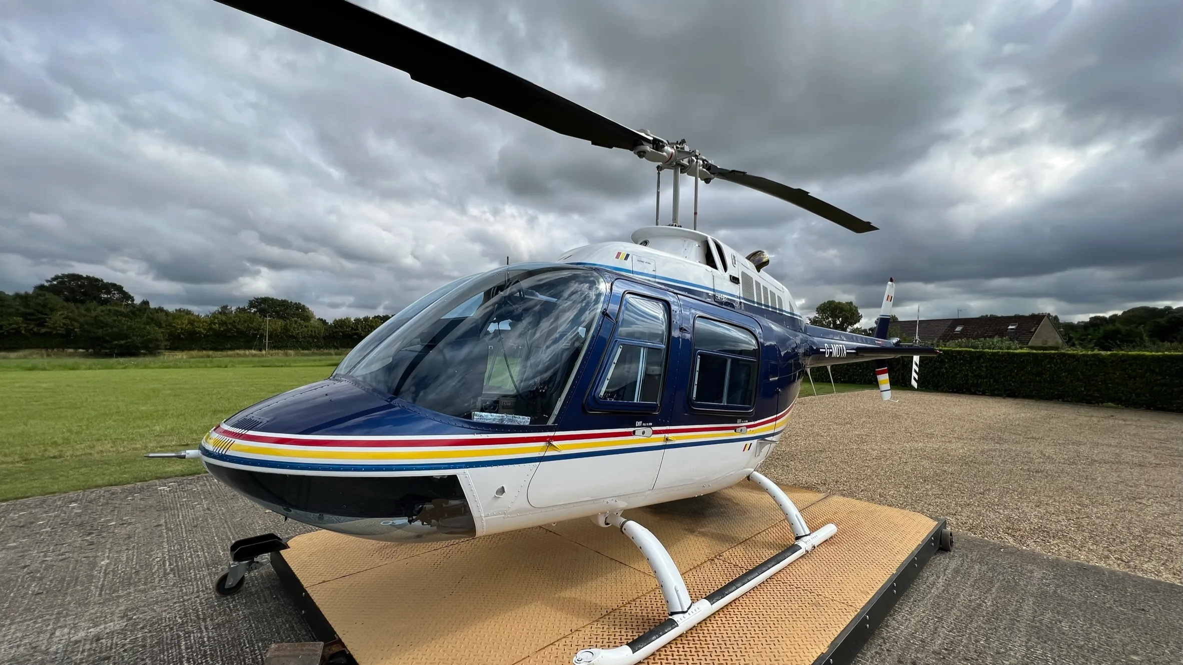 Exterior view of a 1998 Bell 206 jetranger biii.