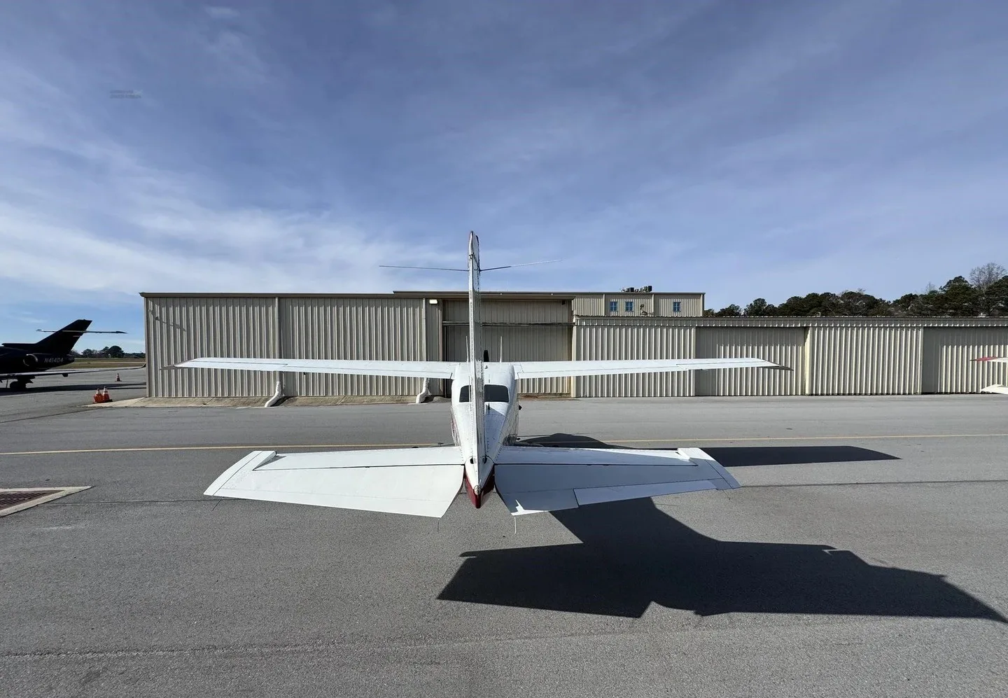 Exterior view of a 1977 Cessna T210 Centurion.